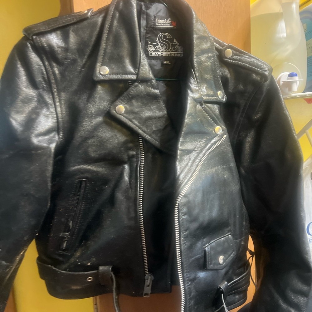 Black Moto Jacket - leather women’s size med